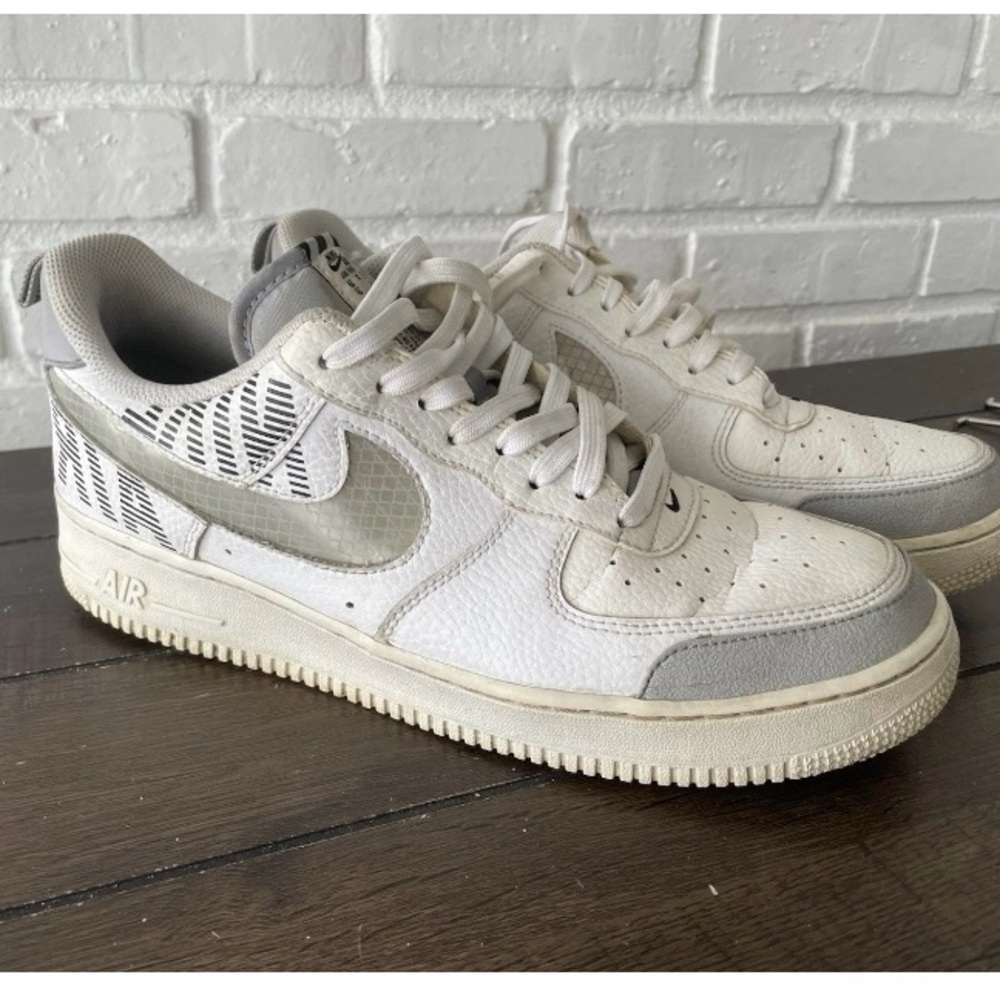 gray Nike airforce ones sneakers